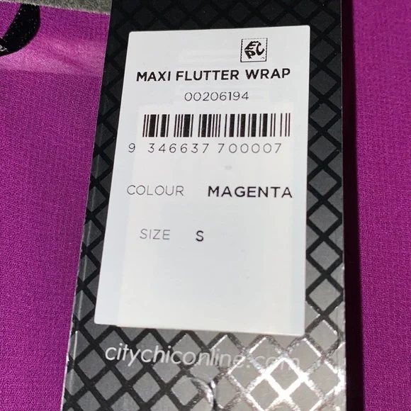 NEW City Chic flutter sleeve wrap maxi dress 16W - Picture 9 of 10